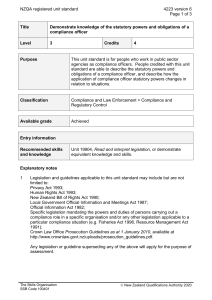 NZQA registered unit standard 4223 version 6  Page 1 of 3