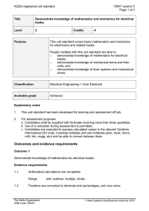 NZQA registered unit standard 15847 version 5  Page 1 of 3