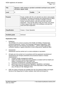 NZQA registered unit standard 3800 version 5  Page 1 of 4