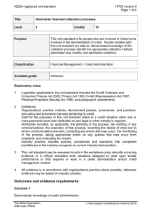 NZQA registered unit standard 16758 version 6  Page 1 of 4