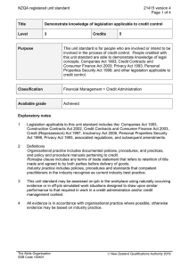 NZQA registered unit standard 21415 version 4  Page 1 of 4