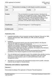 NZQA registered unit standard 16760 version 6  Page 1 of 4