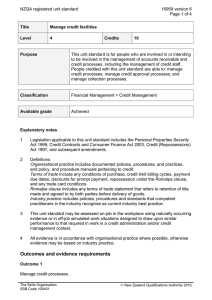 NZQA registered unit standard 16959 version 6  Page 1 of 4