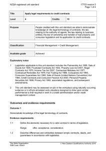 NZQA registered unit standard 17703 version 5  Page 1 of 4