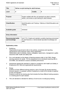 NZQA registered unit standard 7108 version 4  Page 1 of 4