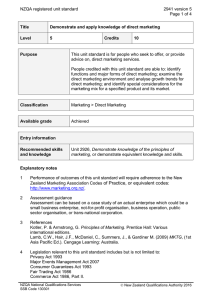 NZQA registered unit standard 2941 version 5  Page 1 of 4