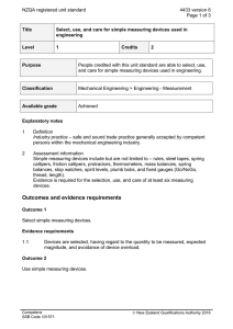 NZQA registered unit standard 4433 version 6  Page 1 of 3