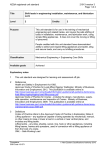 NZQA registered unit standard 21913 version 3  Page 1 of 4