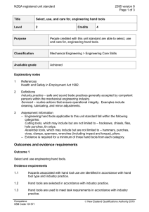 NZQA registered unit standard 2395 version 8  Page 1 of 3