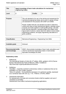 NZQA registered unit standard 29398 version 1  Page 1 of 4