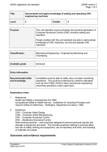 NZQA registered unit standard 22909 version 2  Page 1 of 3