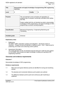 NZQA registered unit standard 22910 version 2  Page 1 of 3