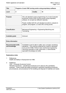 NZQA registered unit standard 18617 version 3  Page 1 of 3