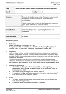 NZQA registered unit standard 2707 version 7  Page 1 of 3