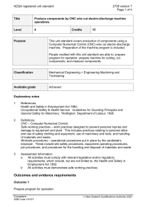 NZQA registered unit standard 2709 version 7  Page 1 of 4