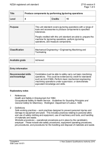 NZQA registered unit standard 2716 version 8  Page 1 of 4