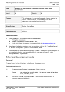 NZQA registered unit standard 29167 version 1  Page 1 of 2
