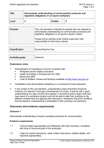 NZQA registered unit standard 29173 version 1  Page 1 of 3