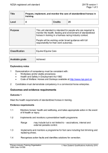 NZQA registered unit standard 29178 version 1  Page 1 of 3