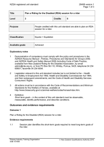 NZQA registered unit standard 26498 version 1  Page 1 of 3