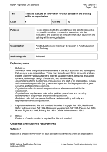 NZQA registered unit standard 7113 version 4  Page 1 of 4