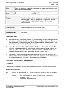 NZQA registered unit standard 20078 version 4  Page 1 of 4