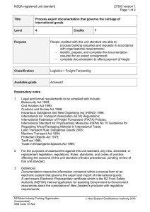 NZQA registered unit standard 27303 version 1  Page 1 of 4