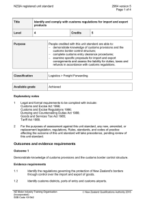 NZQA registered unit standard 2964 version 5  Page 1 of 4