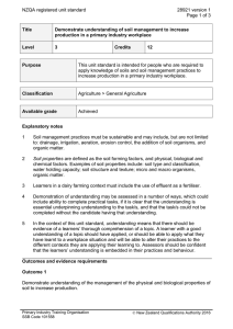 NZQA registered unit standard 28921 version 1  Page 1 of 3