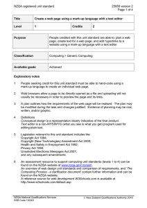 NZQA registered unit standard 25659 version 2  Page 1 of 4