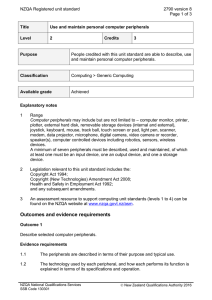 NZQA Registered unit standard 2790 version 8  Page 1 of 3