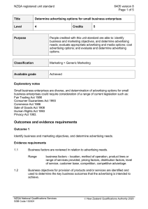 NZQA registered unit standard 6405 version 8  Page 1 of 5