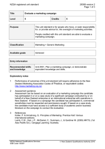 NZQA registered unit standard 26388 version 2  Page 1 of 3