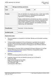 NZQA registered unit standard 2932 version 5  Page 1 of 4