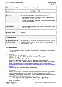 NZQA registered unit standard 2643 version 6  Page 1 of 3