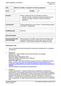 NZQA registered unit standard 2647 version 6  Page 1 of 3