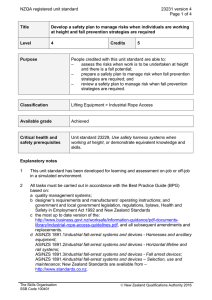 NZQA registered unit standard 23231 version 4  Page 1 of 4