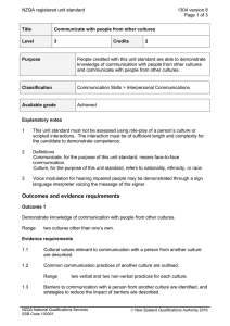 NZQA registered unit standard 1304 version 8  Page 1 of 3