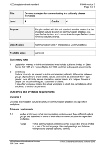NZQA registered unit standard 11099 version 5  Page 1 of 3