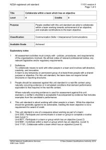 NZQA registered unit standard 11101 version 4  Page 1 of 3