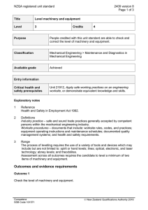 NZQA registered unit standard 2409 version 8  Page 1 of 3