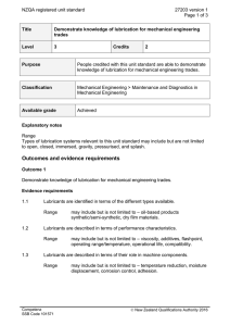 NZQA registered unit standard 27203 version 1  Page 1 of 3