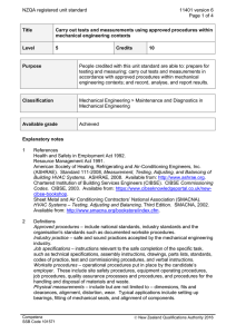 NZQA registered unit standard 11401 version 6  Page 1 of 4