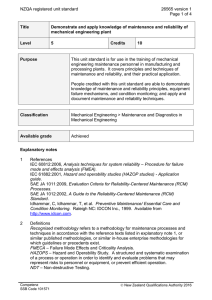 NZQA registered unit standard 26565 version 1  Page 1 of 4