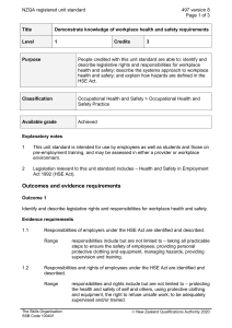 NZQA registered unit standard 497 version 8  Page 1 of 3