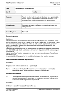 NZQA registered unit standard 19522 version 3  Page 1 of 3