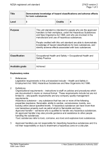 NZQA registered unit standard 27423 version 2  Page 1 of 3