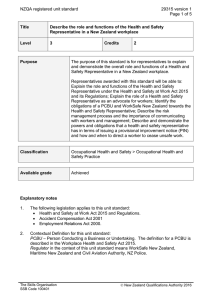 NZQA registered unit standard 29315 version 1  Page 1 of 5