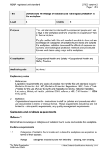 NZQA registered unit standard 27503 version 2  Page 1 of 3