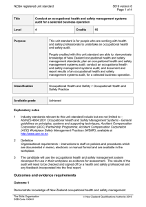 NZQA registered unit standard 5619 version 8  Page 1 of 4